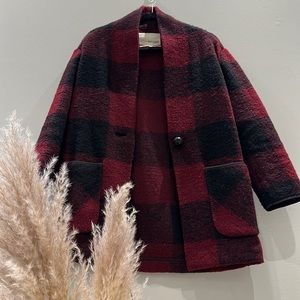 Wilfred Free Off-Duty Plaid Wool Jacket